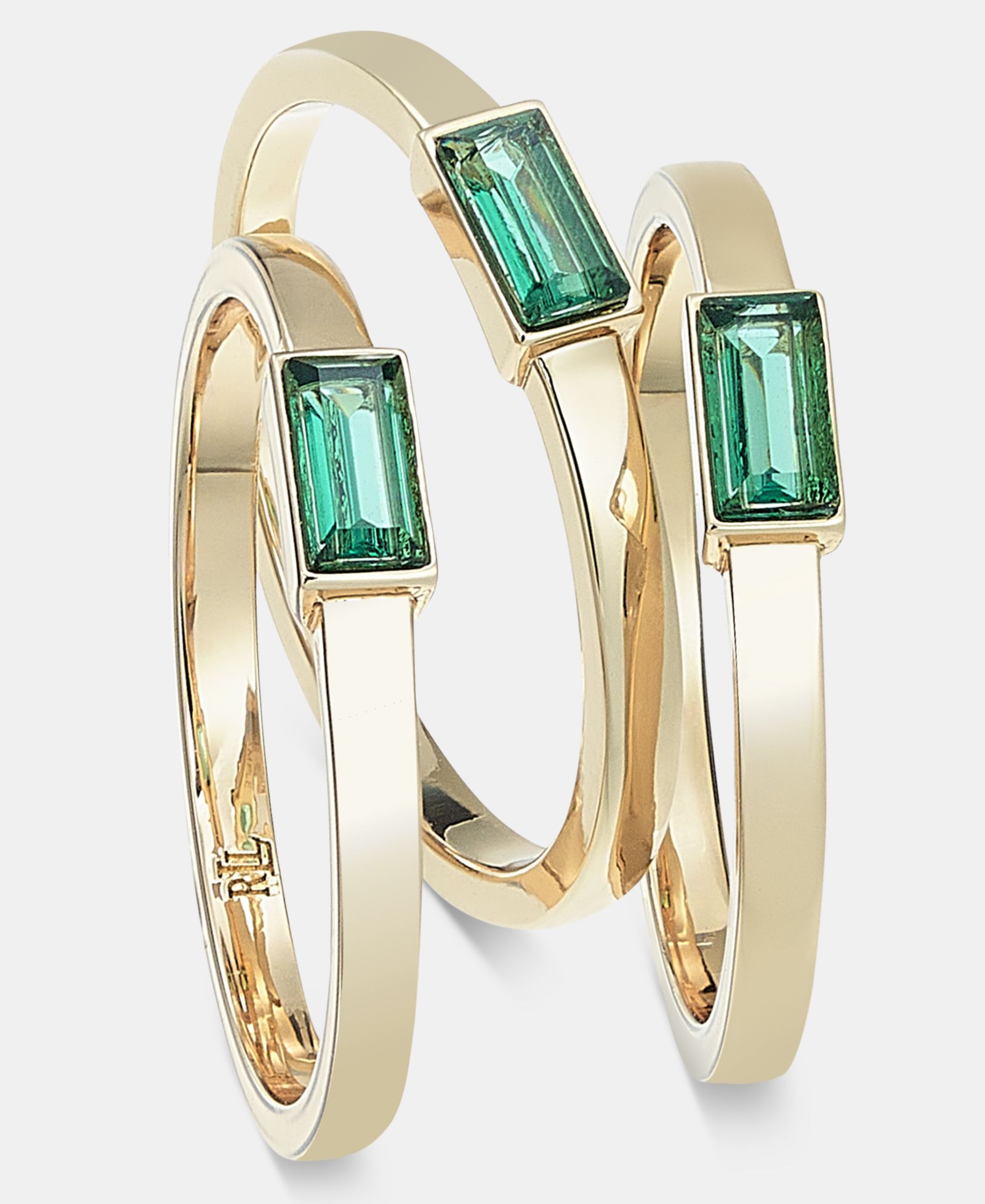 Lauren Ralph Lauren 3-Pc. Set Baguette Stone Stack Rings