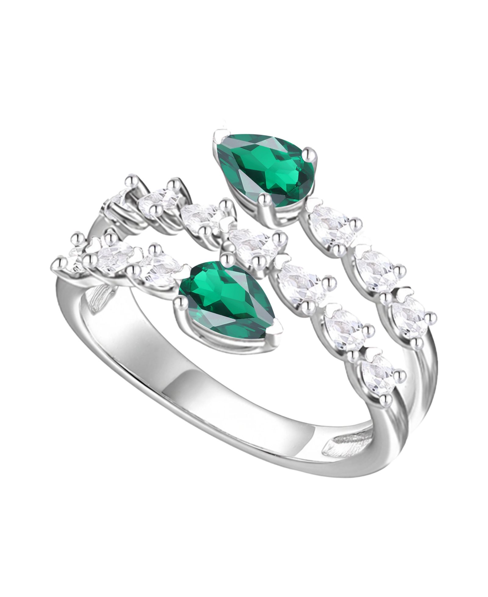 Кольцо Macy's Blue Topaz & Lab-Grown White Sapphire Sterling Silver