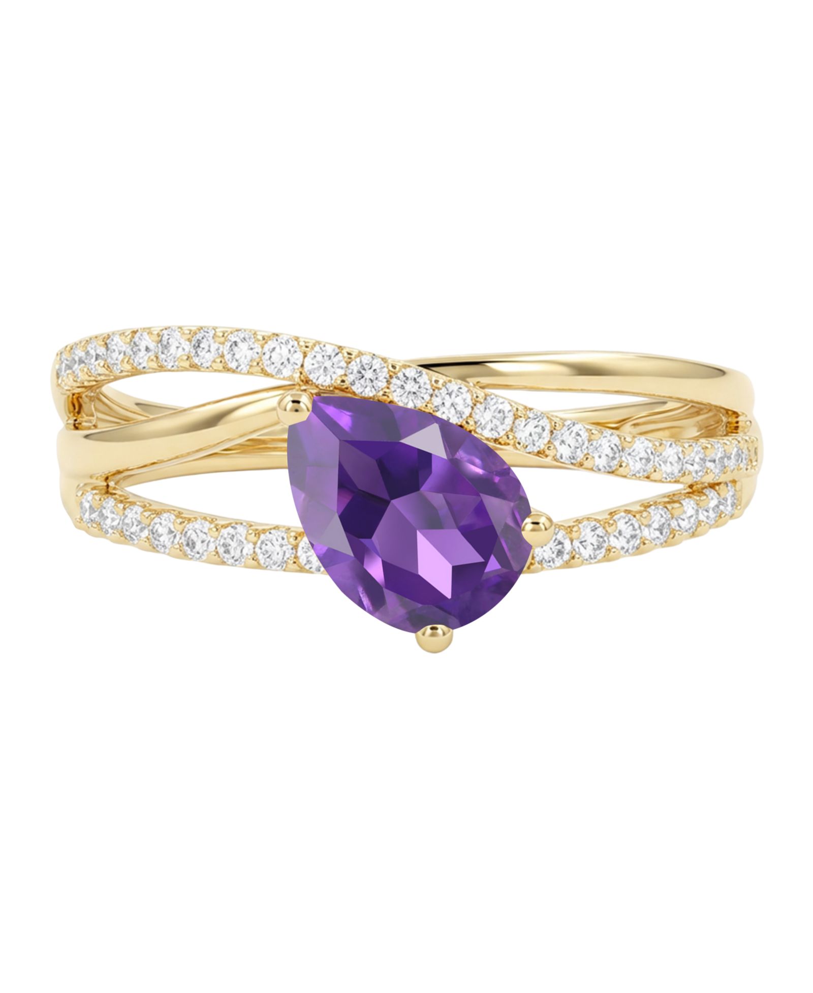 Кольцо Macy's Amethyst и White Sapphire в 14k Gold