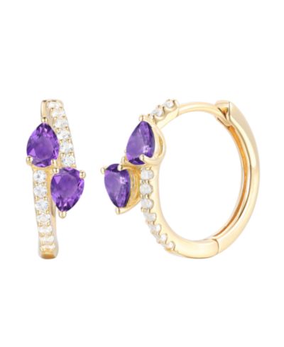 Macy's Серьги с многоцветными драгоценными камнями в золоте 14k на серебре стерлингов