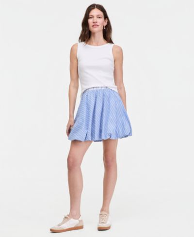 On 34th Women's Variegated Stripe Pull On Bubble-Hem Mini Skirt, Macy's Exclusive
