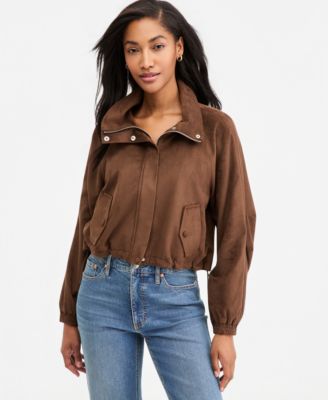 On 34th Women's Faux-Suede High Collar Utility Jacket, Macy's Exclusive