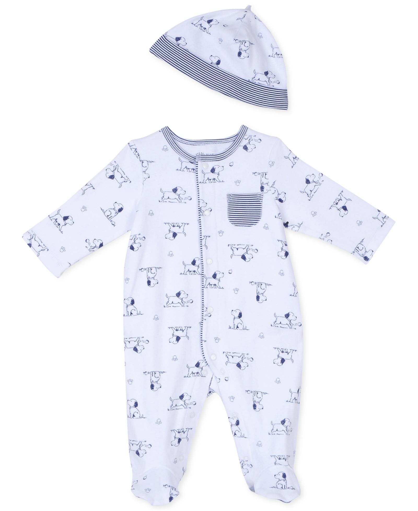 Little Me детский комплект из комбинезона с принтом Puppy Toile и шапки, 2 шт.