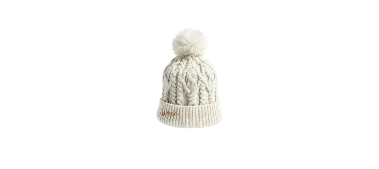 Женская вязаная шапка Headbands of Hope с помпоном, цвет Ivory