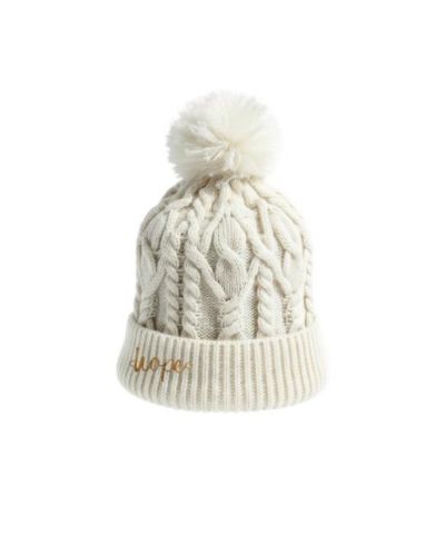 Headbands of Hope Women's Cable Knit Pom-Pom Beanie - Ivory