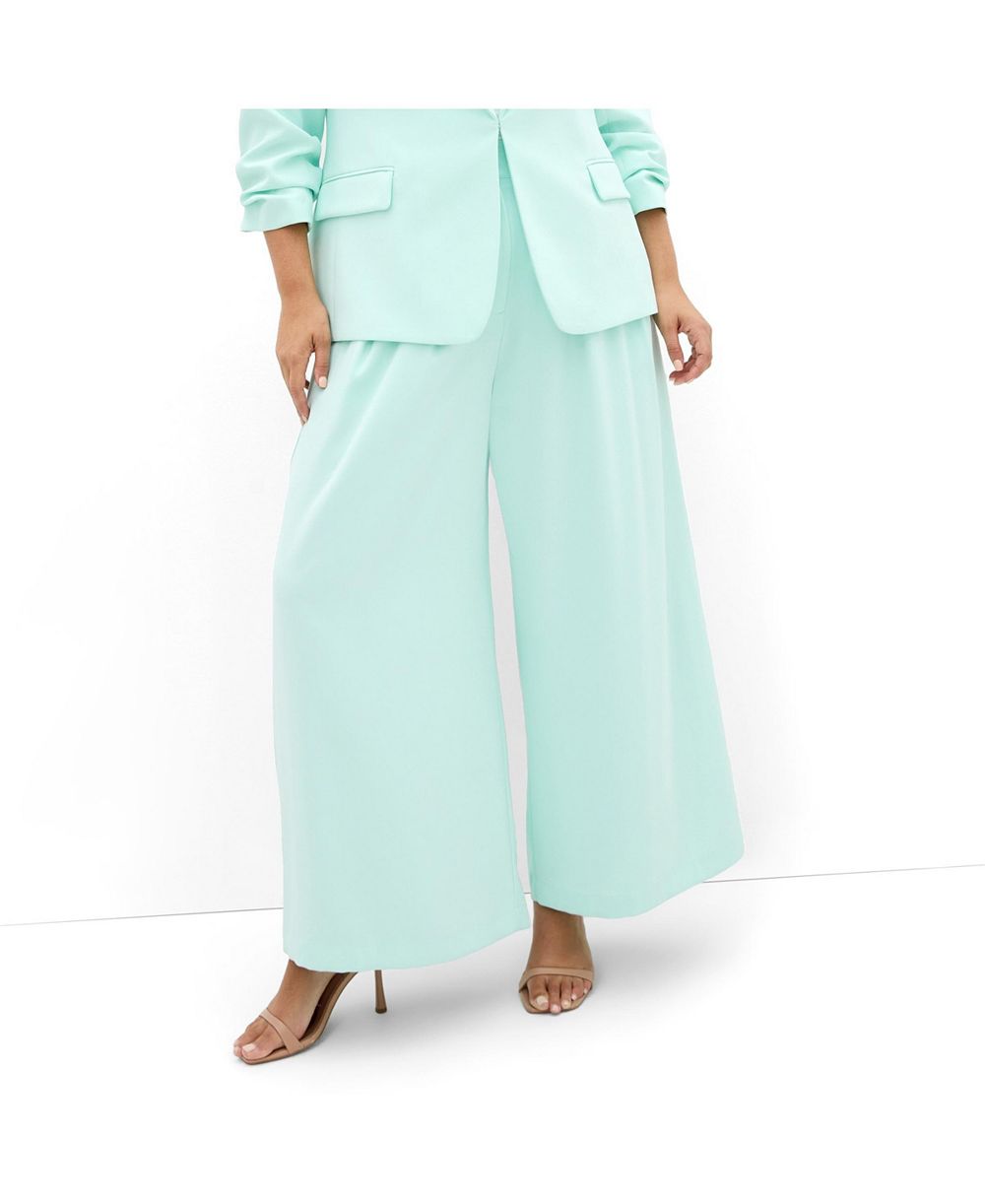 CITY CHIC Women's Plus Size Abbie Fully Lined Wide Leg Pant