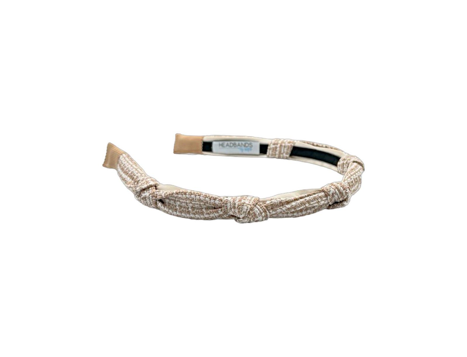 Headbands of Hope Women's Knotted Tweed Headband - Cream Beige