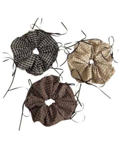 Headbands of Hope Women's Oversized Ribbon Scrunchie Set of 3 - Plaid Bows