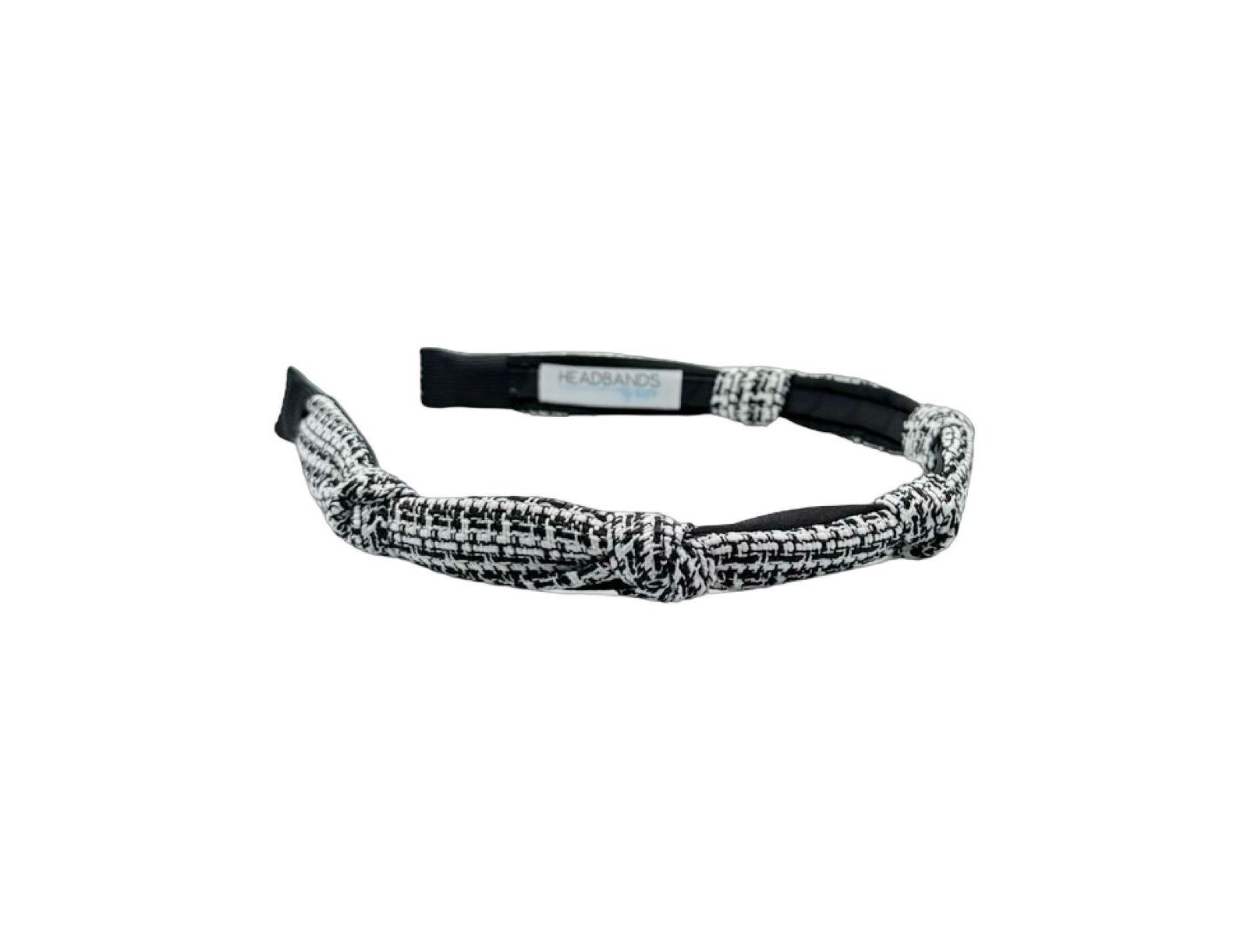 Headbands of Hope Women's Knotted Tweed Headband - Black Ivory