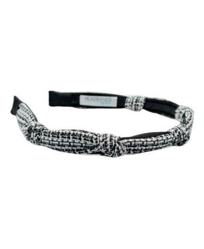 Headbands of Hope Women's Knotted Tweed Headband - Black Ivory