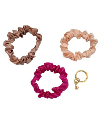 Headbands of Hope Women's Satin Scrunchie Set - Hot Pink, Light Pink, Mauve