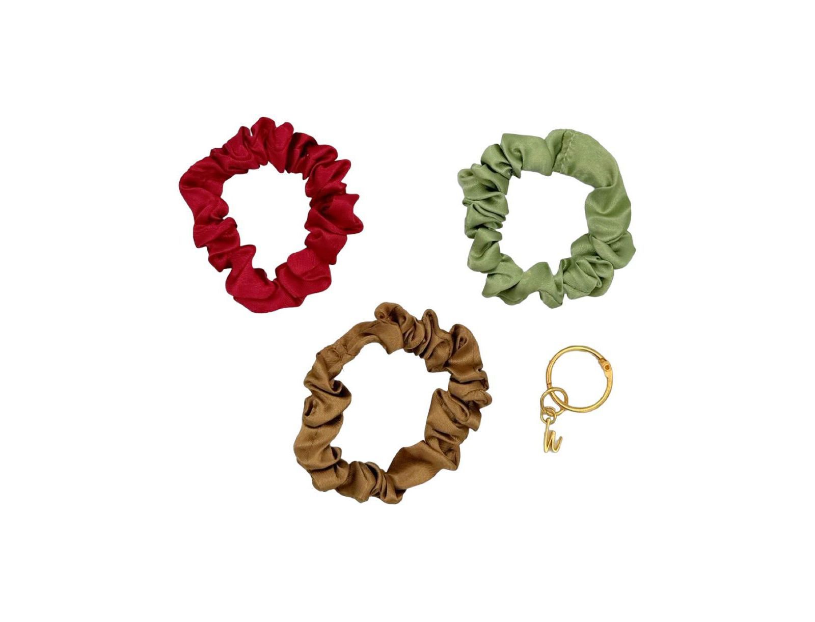 Женский набор атласных резинок Headbands of Hope - Olive, Burgundy, Gold