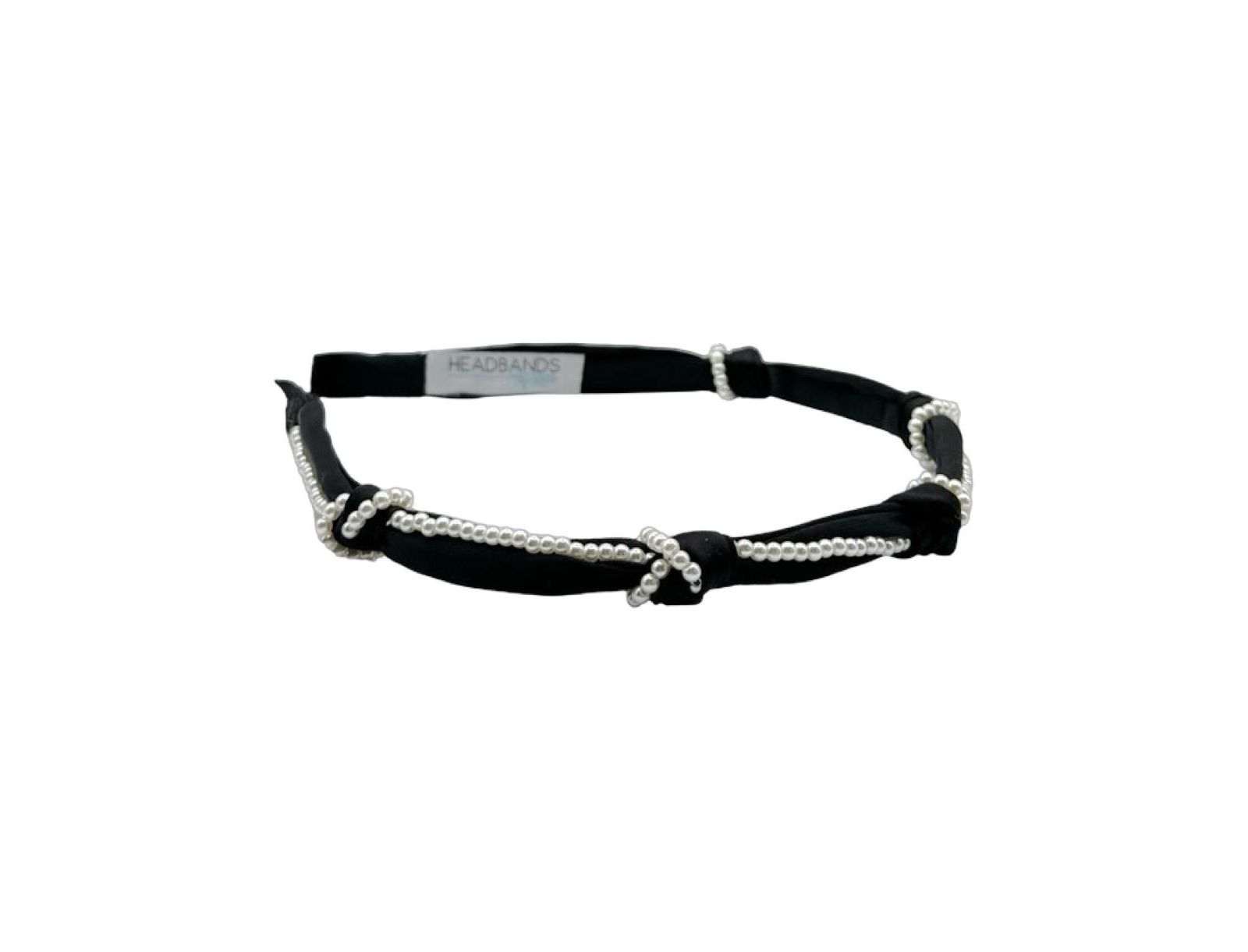 Headbands of Hope Women's Knotted Satin Headband - Black Pearl