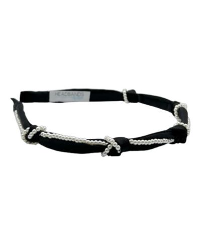 Headbands of Hope женская узловая атласная повязка для волос - Black Pearl
