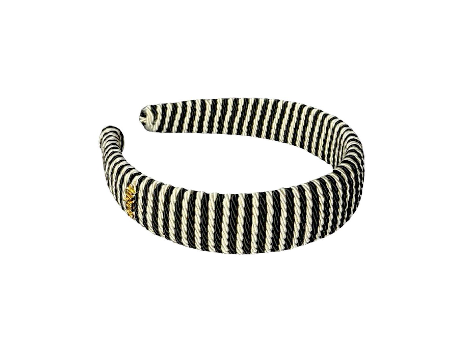 Headbands of Hope Women's Classic Padded Rope Headband - Black Ivory