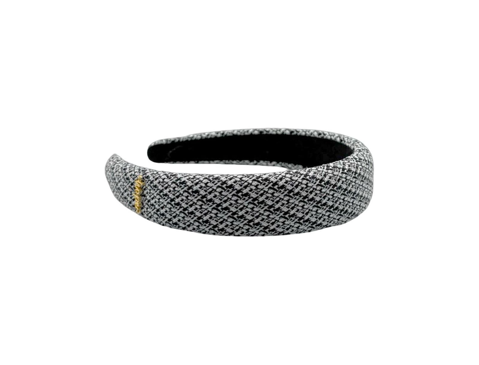 Женская текстильная повязка на голову Headbands of Hope Classic Padded Tweed - Black Ivory