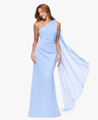 XSCAPE Women's One-Shoulder Ball Gown Dress