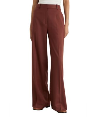Женские брюки REISS Women's Solene Wool-Blend Wide-Leg Mid Rise