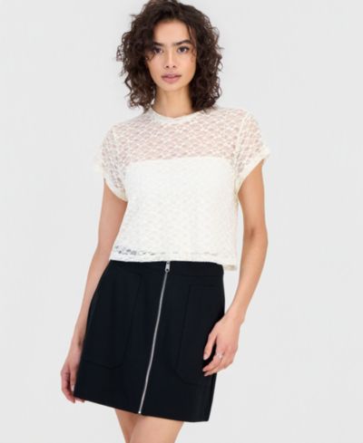 Женская футболка Bar III Boxy Lace