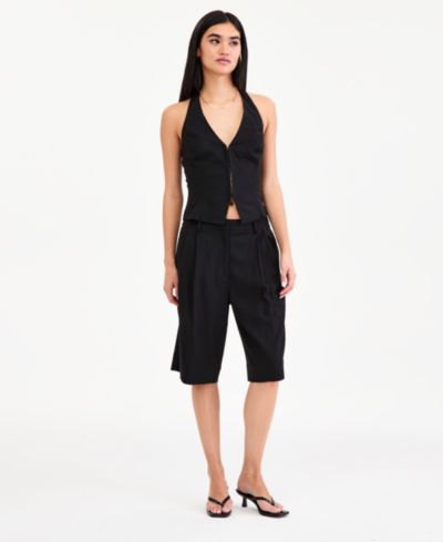 Bar III Women's Pleated Bermuda Shorts, Macy's Exclusive