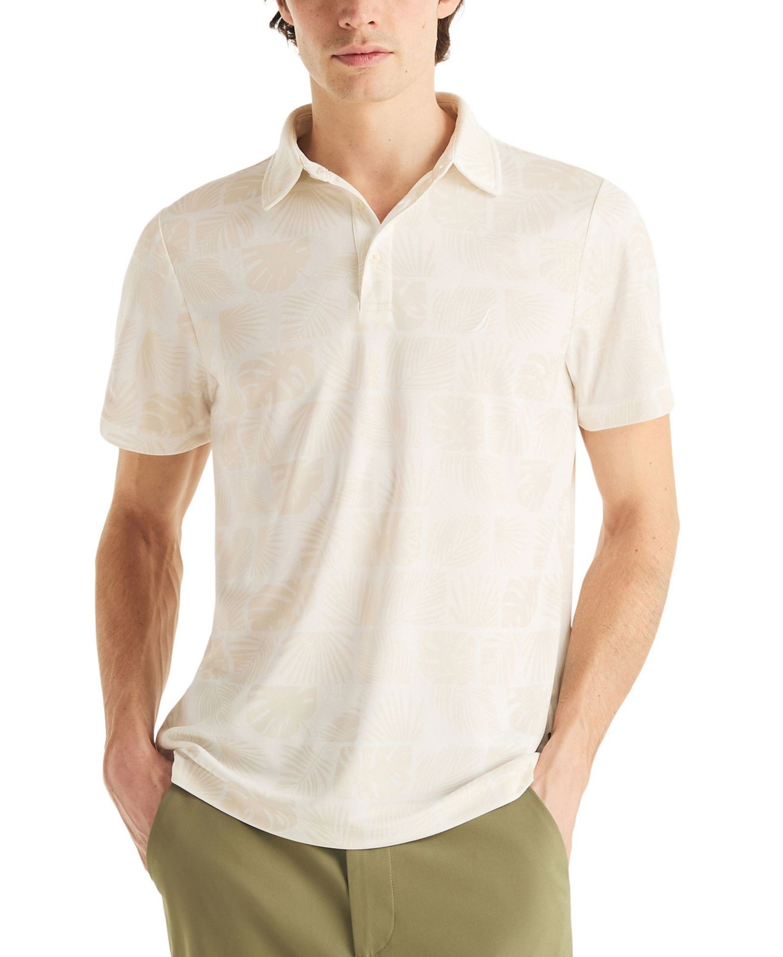 Nautica Men's Floral Print Golf Polo Shirt