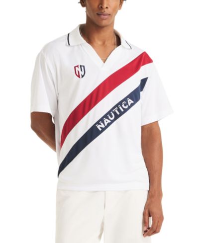 Мужская рубашка-поло Nautica Diagonal Blocking Johnny Collar Polo Shirt