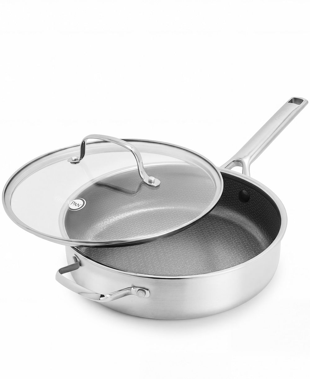 GreenPan сотейник из нержавеющей стали объемом 5 кварт с крышкой