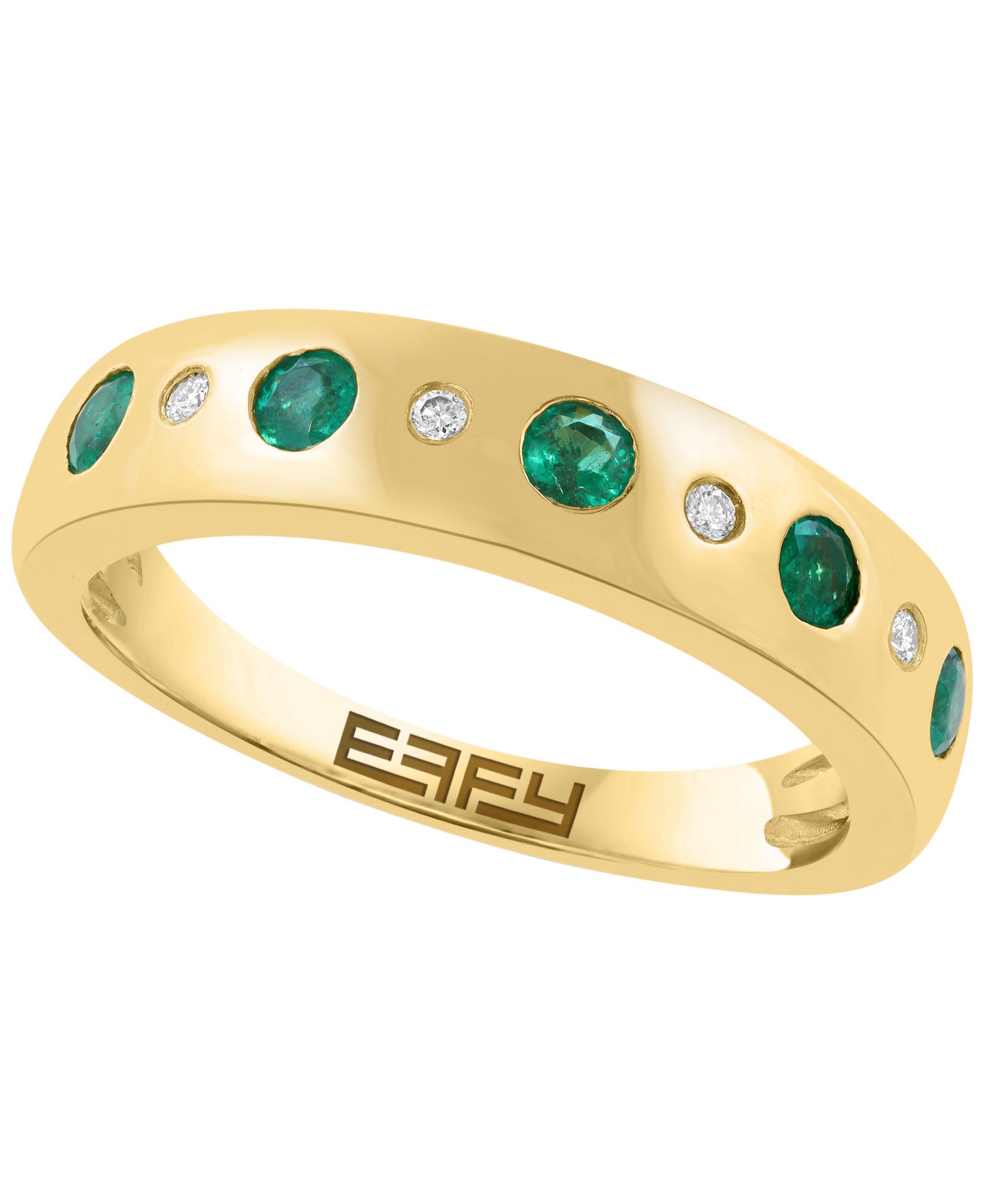 Кольцо EFFY Collection Emerald (1/3 ct. t.w.) & Diamond (0.03 ct. t.w.) в 14k Yellow Gold