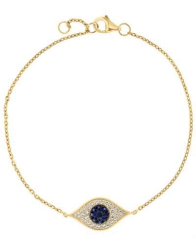 EFFY Collection браслет с сапфиром (1/8 ct. t.w.) и бриллиантом (1/5 ct. t.w.), 14k Yellow Gold