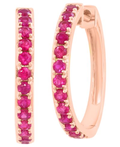 Серьги EFFY Collection Ruby (3/4 ct. t.w.) в 14k Rose Gold