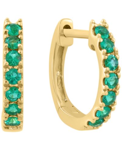 EFFY Collection серьги Emerald в желтом золоте 14k