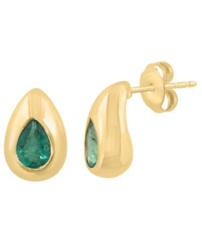 Серьги EFFY Collection Emerald Pear в 14k Yellow Gold
