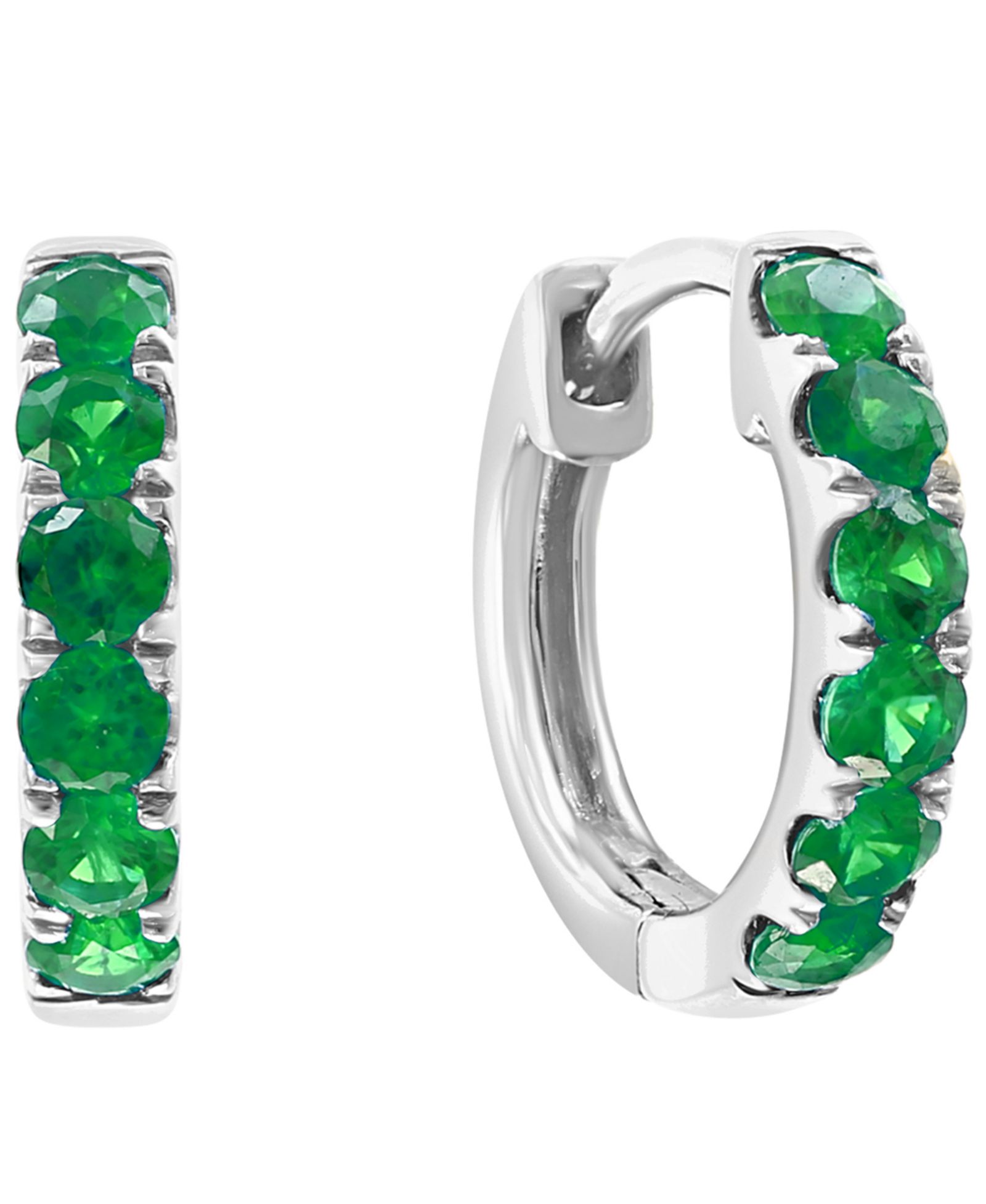 EFFY Collection Emerald (1/6 ct. t.w.) Pear Earrings in 14k White Gold (Also Available in 14k Yellow Gold)