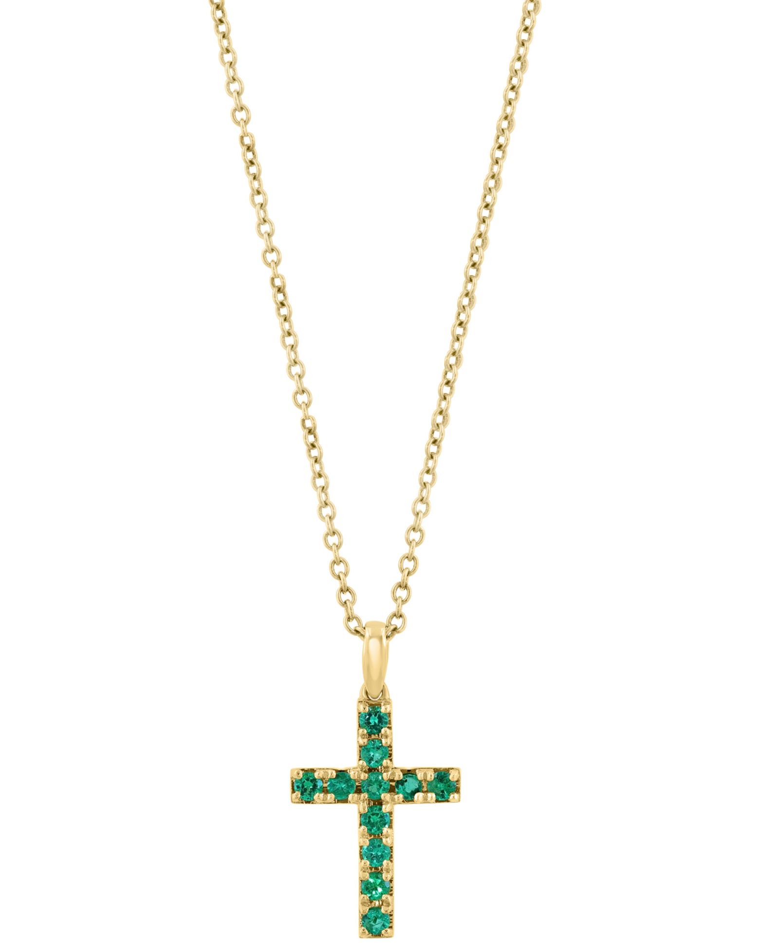EFFY Collection Подвеска с изумрудом (1 ct. t.w.) и крестом из желтого золота 14k