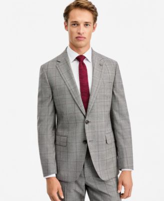 Мужской пиджак Ted by Ted Baker Modern-Fit в серый и винный клетку