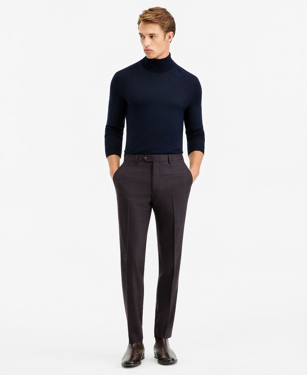 Мужские брюки Ted by Ted Baker Burgundy Plaid Modern-Fit