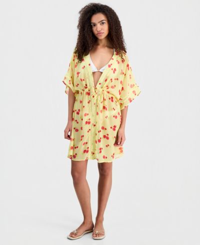 Женское кимоно Miken Printed V-Neck Swim Cover-Up Kimono