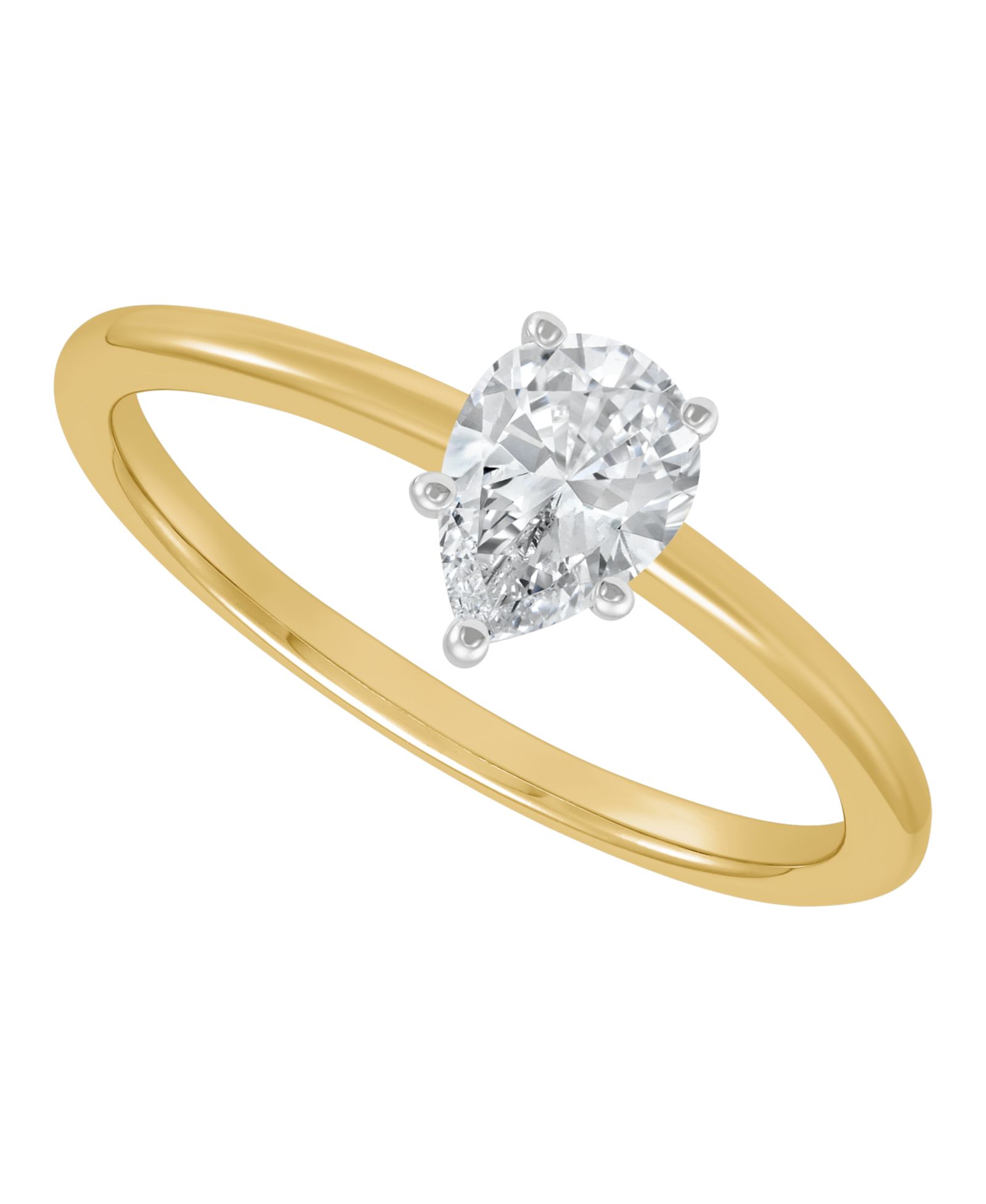 Macy's Помолвочное кольцо с бриллиантом Lab Grown (1/2 ct. t.w.) в белом золоте 14k или двухцветном золоте 14k