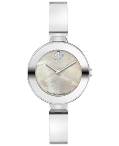 Часы Movado Women's Bold Bangle Swiss Quartz Stainless Steel, 28mm