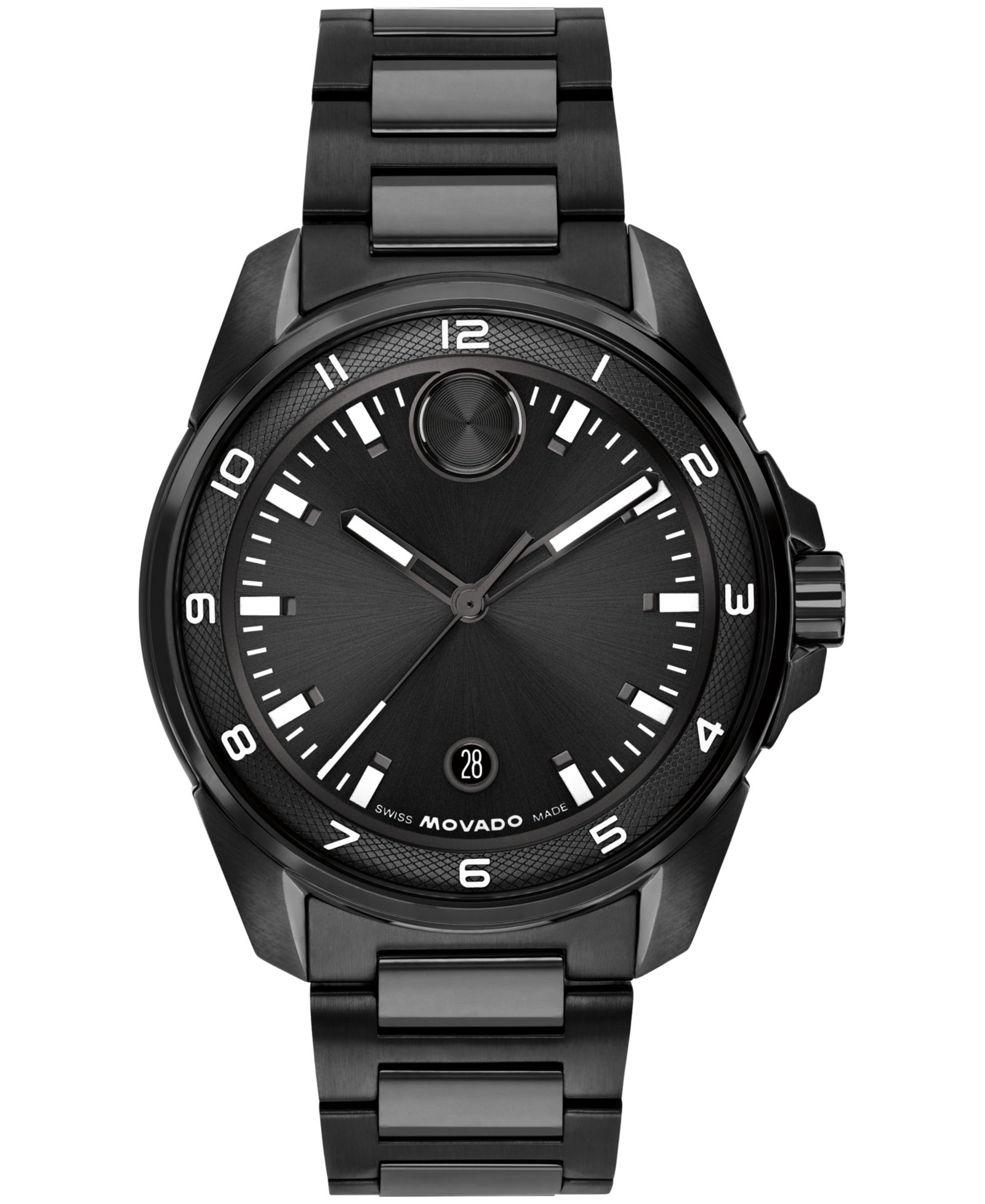 Movado Men's Bold Verso S Swiss Quartz Ionic Plated Black Steel Watch, 42mm