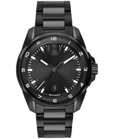 Movado Men's Bold Verso S Swiss Quartz Ionic Plated Black Steel Watch, 42mm