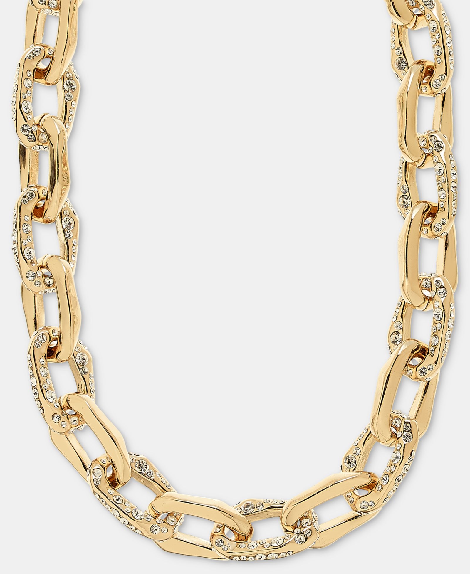 Givenchy колье с паве на звеньях цепи, 16" + удлинитель 3"