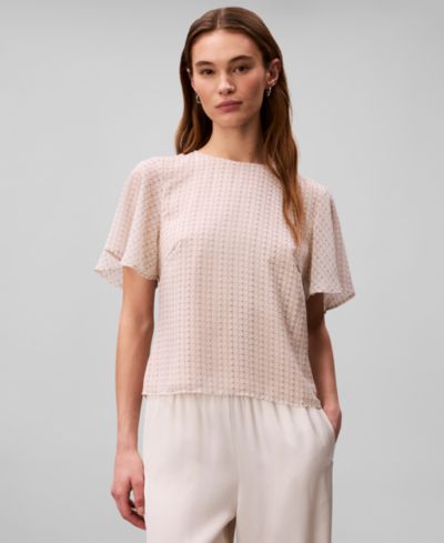 Calvin Klein Женский топ с принтом и рукавами-крылышками