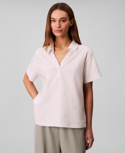 Calvin Klein Women's Blend Short-Sleeve Polo T-Shirt