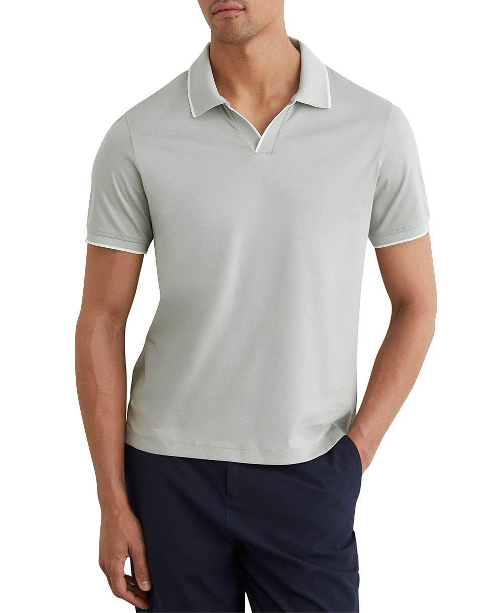 Мужское поло REISS Nico Air-Water Cotton Tipped