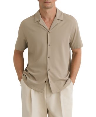 REISS Men's River Short-Sleeve Slim-Fit Textured Shirt