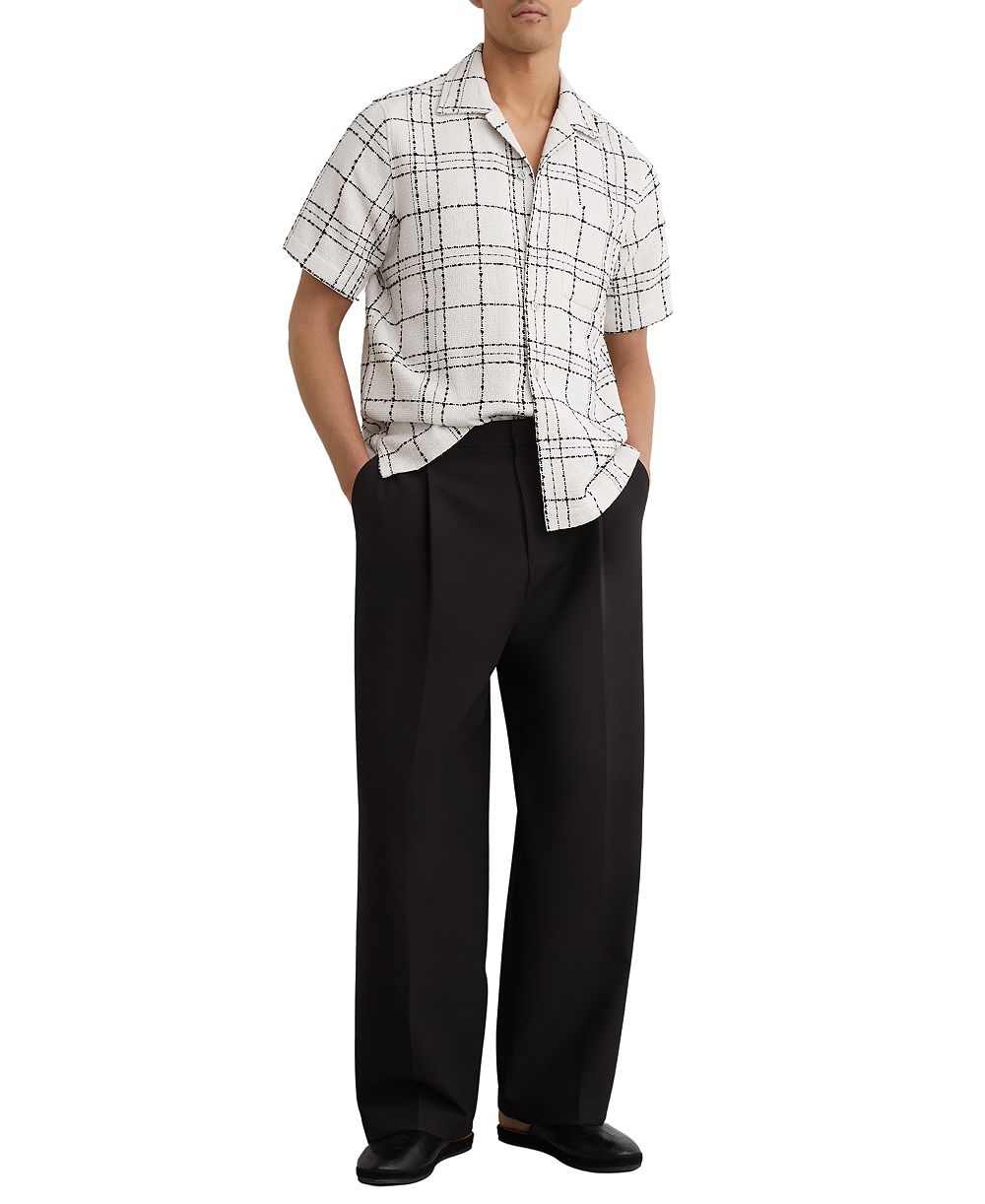 REISS Men's Moran Check Cuban Shirt