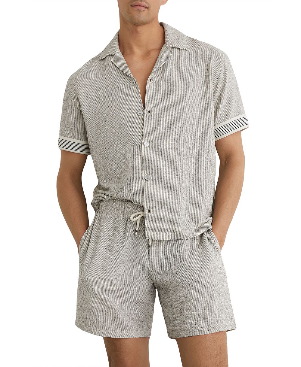 Мужская рубашка REISS Dornie Stripe Tape Printed