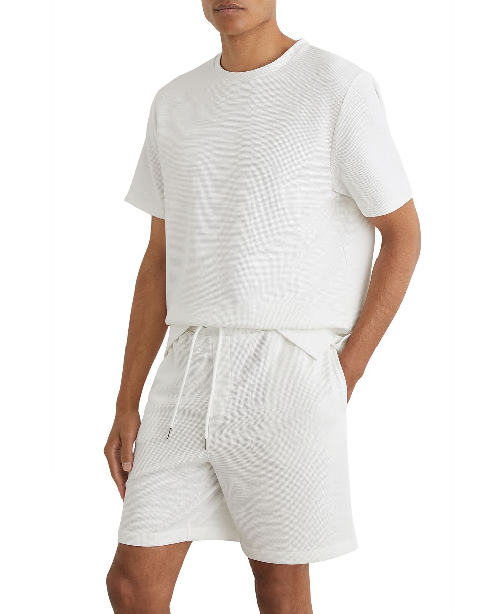 REISS Men's Cole Textured Modern-Fit Crew-Neck T-Shirt