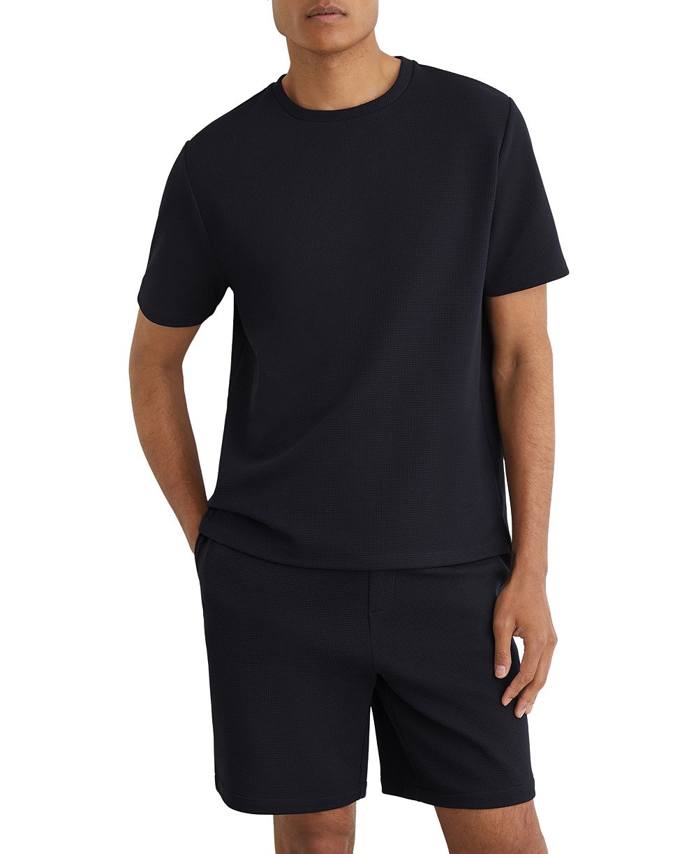 REISS Мужская футболка Cole Textured Modern-Fit Crew-Neck